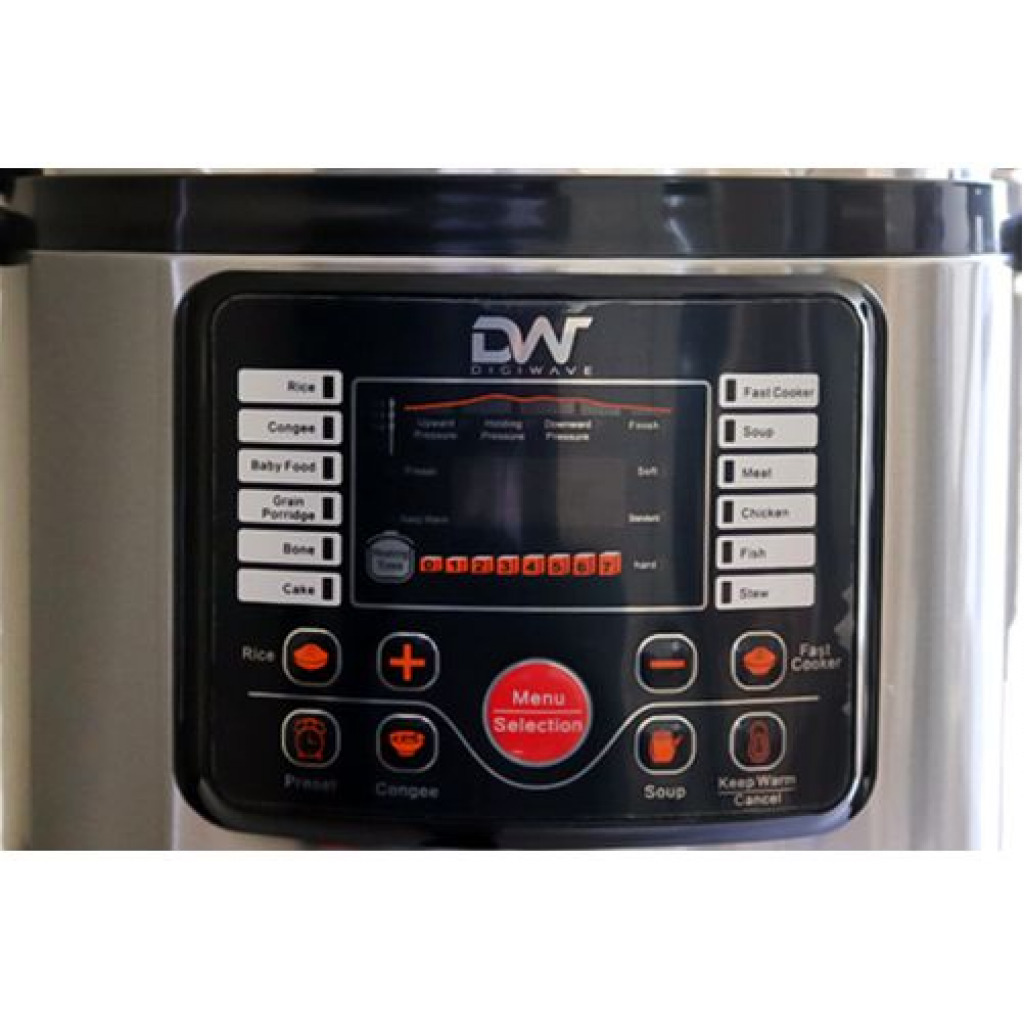 Digiwave 9L Electric Pressure Cooker 1300W - Silver