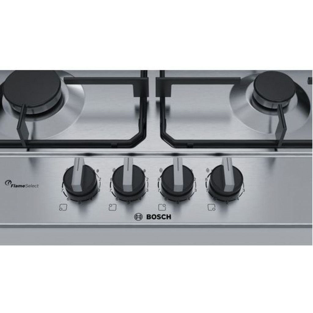 Bosch PCP6A5B80 4 Burner Gas Hob - Silver