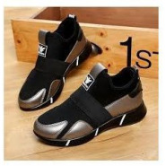 Ladies’ Sneakers – Black, Gold Women's Fashion Sneakers TilyExpress