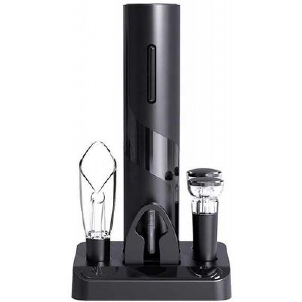 Electric Wine Opener Set Base Style Wine Bottle Opener Corkscrew Kit Gift Set- Multi-colours