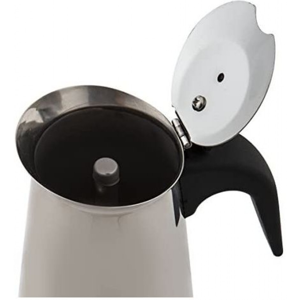 Espresso Maker Emilio For 6 Cups, Stainless Steel- Silver