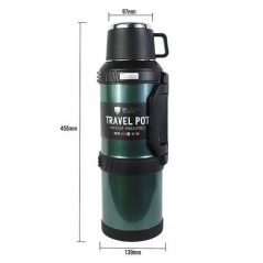 4L Stainless Steel Thermos Bottle Travel Water Kettle Vacuum Flask, Silver