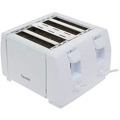 Saachi 4 Slice Stainless Steel Bread Toaster - White