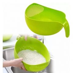 1Pc Fruits Vegetable Washing Bowl Food Strainer Rice Colander -Multi-colours