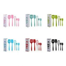 5 Pc Silicone Kitchen Tool Cooking Utensils/ Serving Spoons Set,Multi-Colours