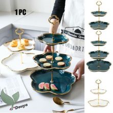 3-Tier Cookie Cake Stand Serving Platter Tray -Emerald Green