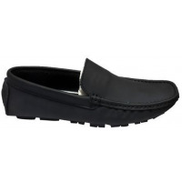 New Men's Slip-on Leather Moccasins Shoes - Black