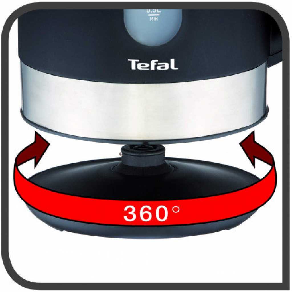 TEFAL Snow 1.7 Litre Kettle with removable anti-scale filter, 2400 watts, KO330827 Percolator - Black