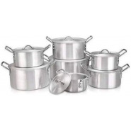 14 Pieces Of Stainless Steel Saucepans Cookware Pots- Silver Cooking Pans TilyExpress