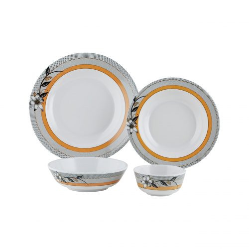 Royalford 20 pcs Melamine Ware Dinner Set, White, RF7437