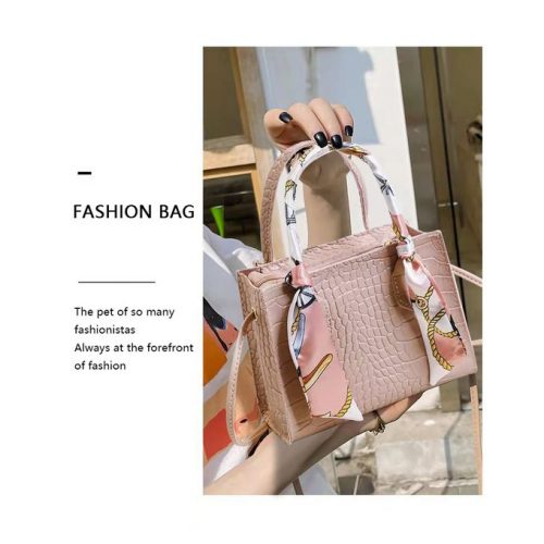 Hot Silk Scarf Handbag Messenger Shoulder Bag Pink