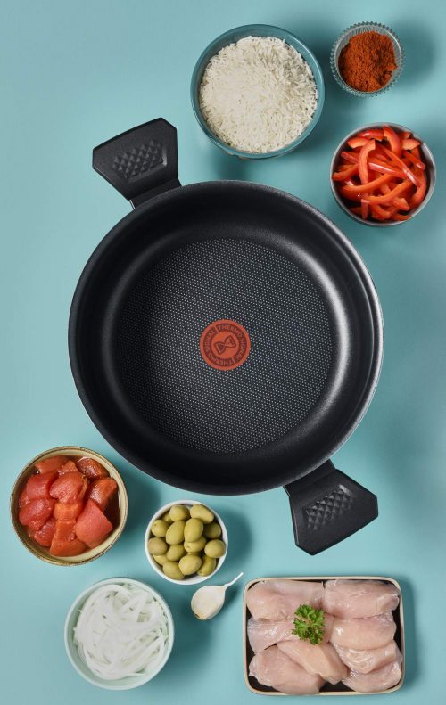 Tefal Easy Cook & Clean B5546902 30 CM Non-Stick Cooking Pot with Lid Suitable for All Heat Sources Except Induction