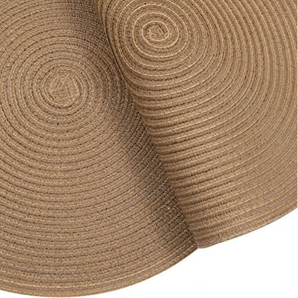 6 Round Decorative Placemats Table Mats- Brown