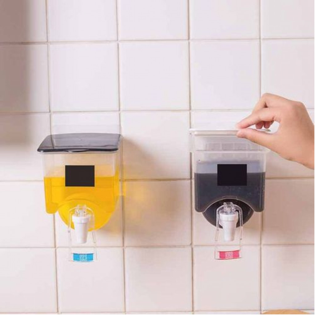 Wall Mounted Oil Sauce Vinegar Seasoning Storage Bottle Dispenser- Multi-colors