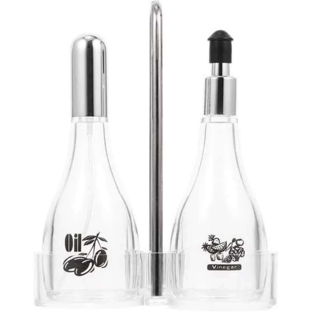 2 Pcs Acrylic Vinegar Oil Dispenser Sauce Sprayer Bottle Set -Colourless