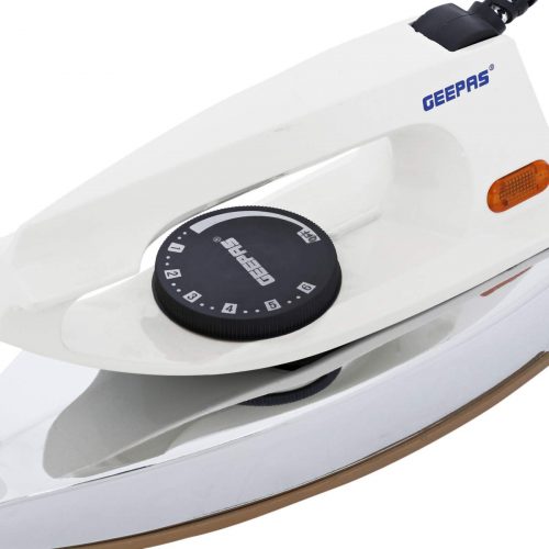 Geepas GDI7729 Dry Iron with Non-stickTeflon Coated Plate -White