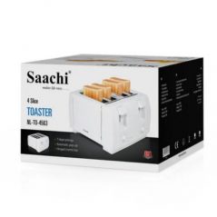 Saachi 4 Slice Stainless Steel Bread Toaster - White