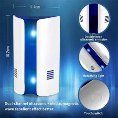 Electronic Ultrasonic Pest Repeller For Mice Bed Bugs Moths Spiders Mosquitoes Insect -White