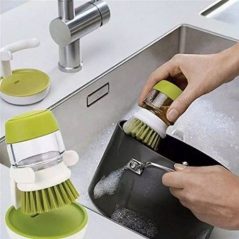 1 Piece of Soap Dispensing Palm Storage Stand Dishwasher Brush, Multi-Colour