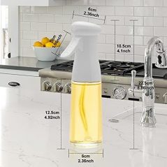 200ml Glass Cooking Vinegar Oil Sprayer Dispenser Bottle -Colorless