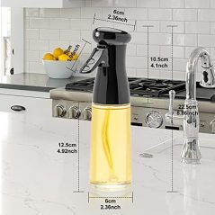 200ml Glass Cooking Vinegar Oil Sprayer Dispenser Bottle -Colorless