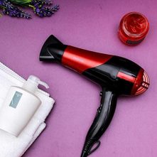 GEEPAS GHF86036 Hair Dryer & Straightener Combo/Ceramic, Red