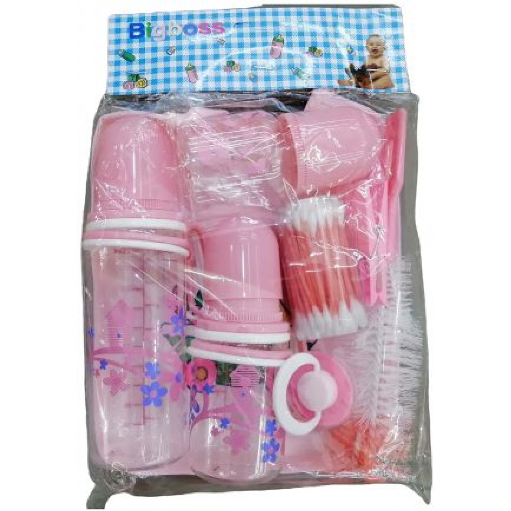 Big Boss Baby Gift Set Pack Milk Baby Feeding Bottles Set- Pink