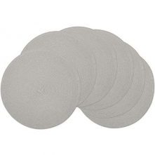 6 Pc Round Decorative Placemats Table Mats- Grey Tabletop Accessories TilyExpress