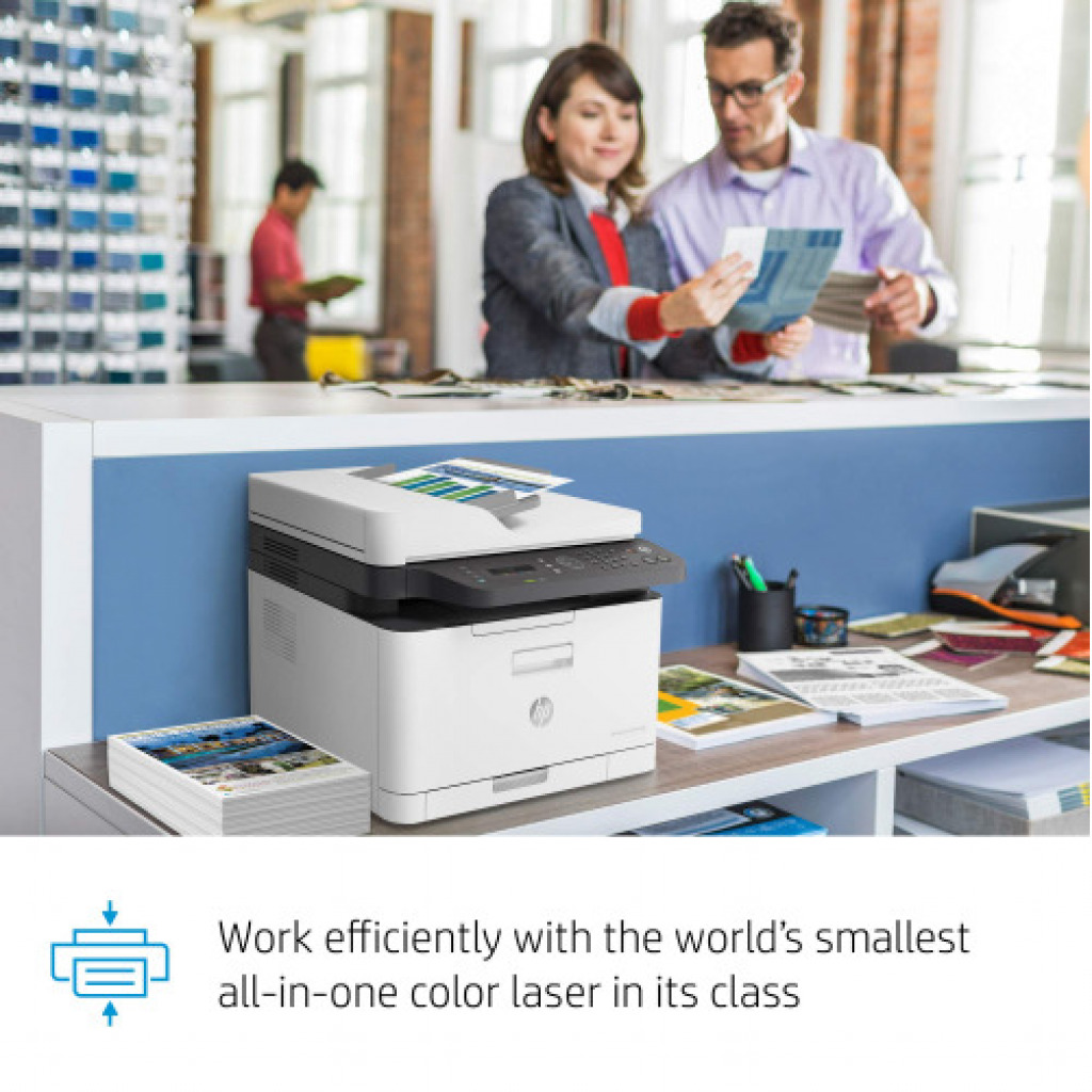 HP Color Laser 179fnw Wireless All in One Laser Printer with Mobile Printing & Built-in Ethernet, Works with Alexa (4ZB97A)