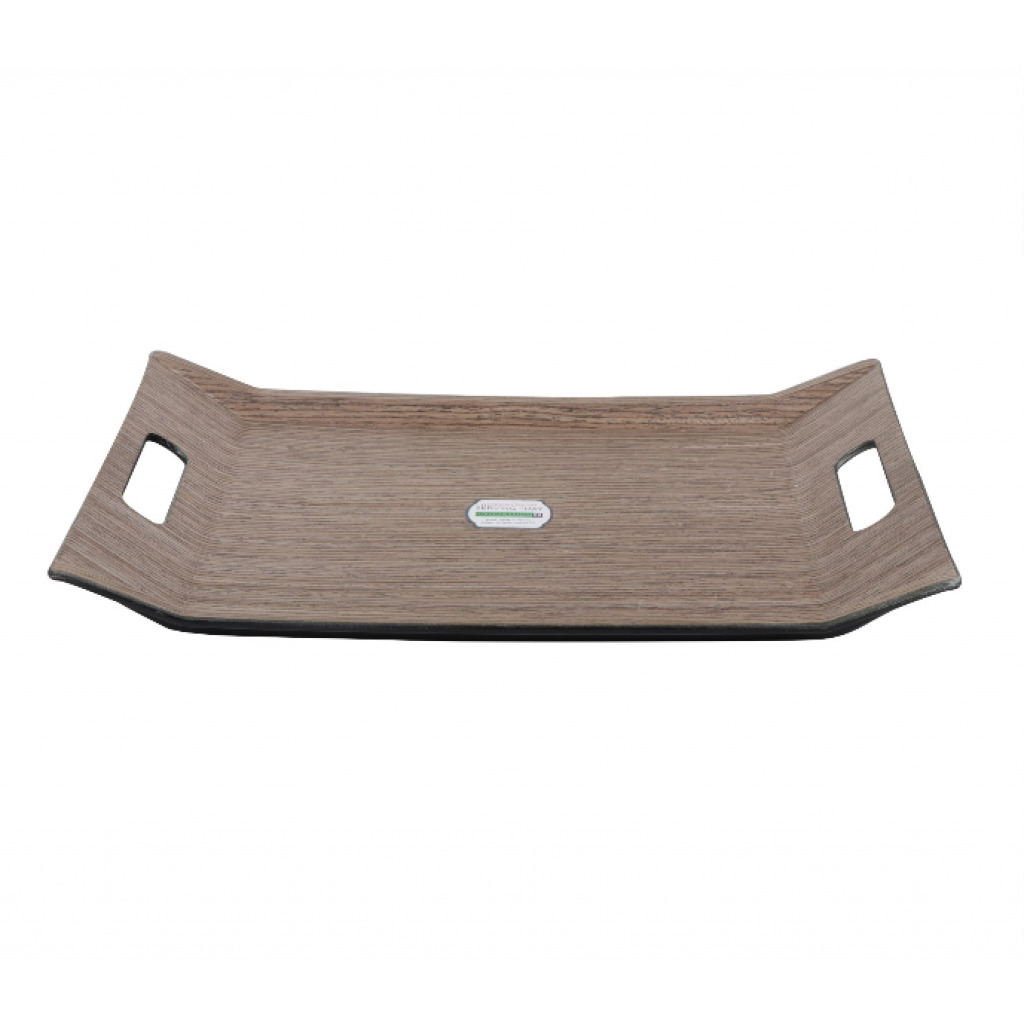 Royalford RF9221 37 x 28CM Wooden Finish Serving Tray - Brown