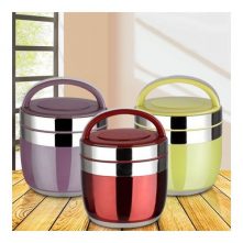 2 Layer Portable Steel Insulated Food Thermal Container Lunch Box 1.2L- Multi-colours