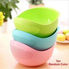 1Pc Fruits Vegetable Washing Bowl Food Strainer Rice Colander -Multi-colours