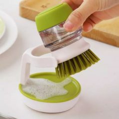 1 Piece of Soap Dispensing Palm Storage Stand Dishwasher Brush, Multi-Colour