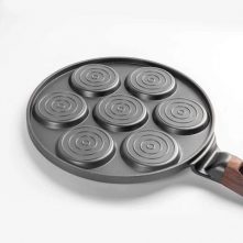 Non Stick Round Smiling Face Baking Pan- Black