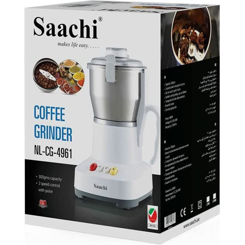 Saachi Coffee/Herbs/Spices Grinder, White, 2 kg, NL-CG-4961