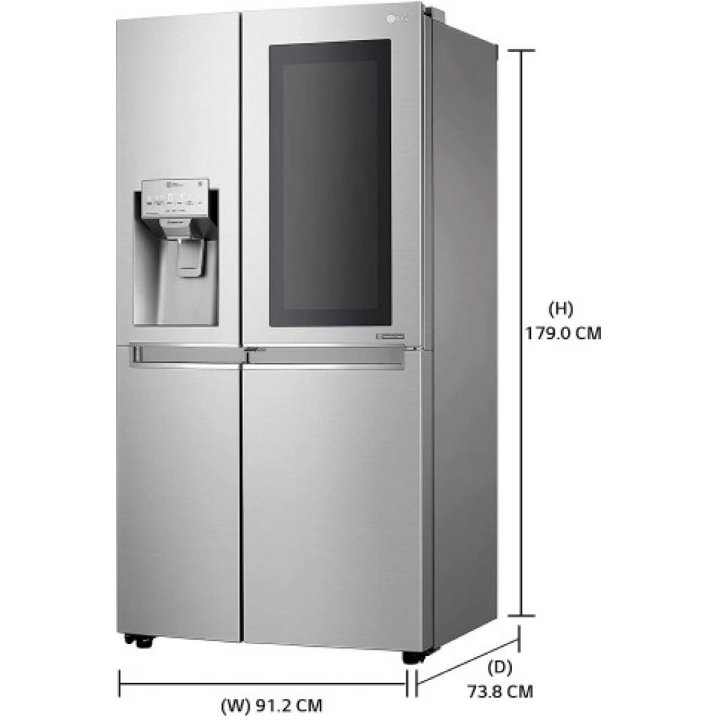 LG 668 L InstaView Door-in-Door Wi-Fi Inverter Side-by-Side Refrigerator (GC-X247CSAV, Noble Steel)