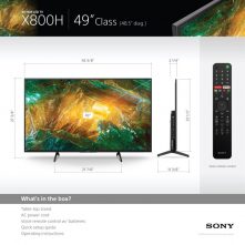 Sony 49″ Class KD49X8000 4K UHD LED Android Smart TV HDR BRAVIA 800H Series – Black Smart TVs