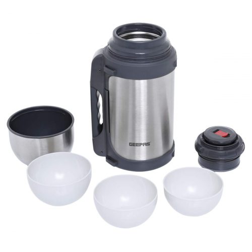 Geepas GSVB4110 1.2L Stainless Steel Vacuum Flask, Silver