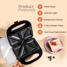 Geepas Sandwich Maker - GSM6002 - Black