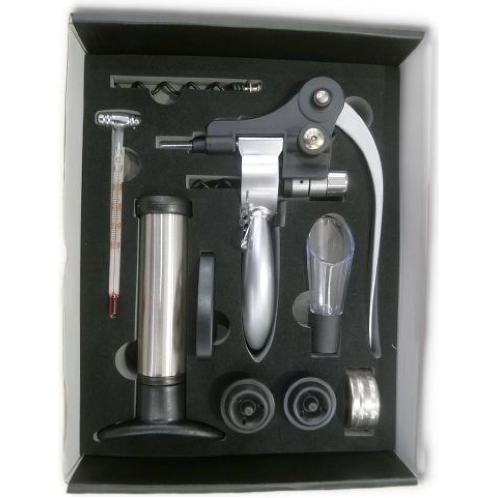 Corkscrew Wine Opener Kit Gift Set Box- Black Bottle Openers TilyExpress 4