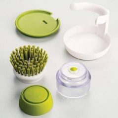 1 Piece of Soap Dispensing Palm Storage Stand Dishwasher Brush, Multi-Colour