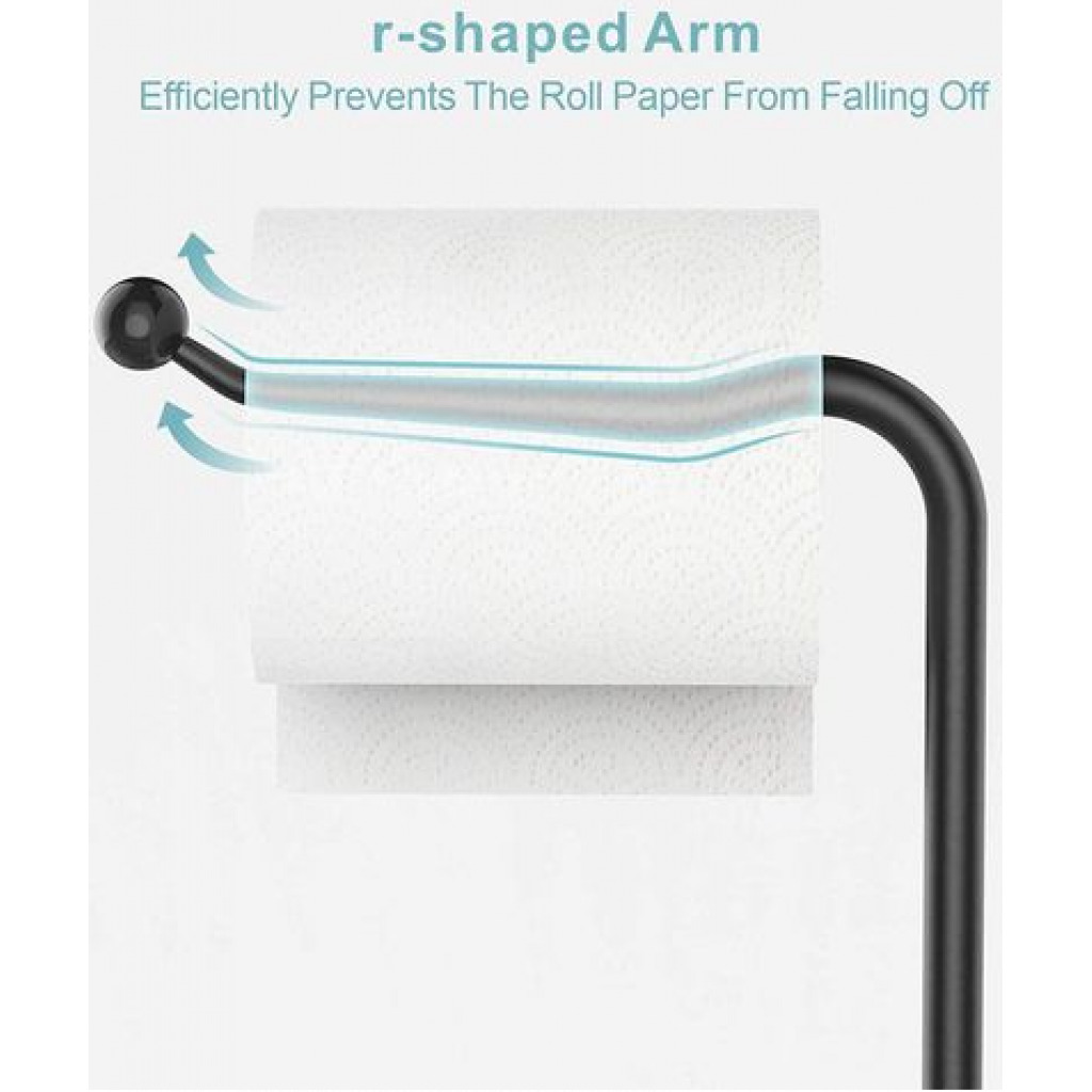 Toilet Paper Holder Stand Tissue Rack Storage -Black Toilet Paper Holders TilyExpress 3
