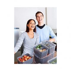 2.72L Refrigerator Organizer Bin Storage Container For Fruits Vegetables, Grey