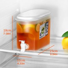 3.5L Fridge Beverage Dispenser With Faucet In Refrigerator Container- Colourless