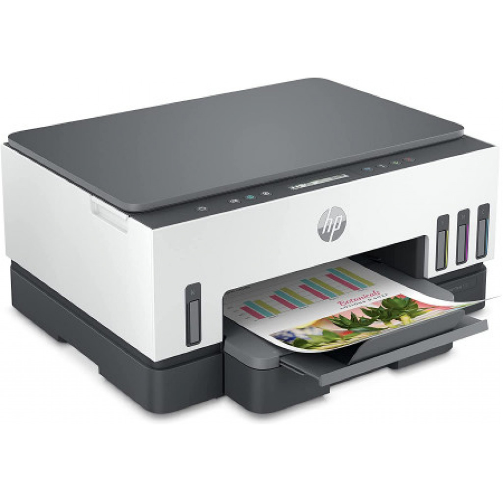 HP 720 WiFi Duplex Printer with Smart-Guided Button, Print, Scan, Copy and Wireless, Hi-Capacity Smart Tank with auto Ink and Paper Sensor