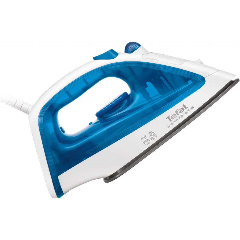 TEFAL Steam Essential Steam Iron, 150 ml, 1200 Watts, Blue / White, Plastic, FV1026M0