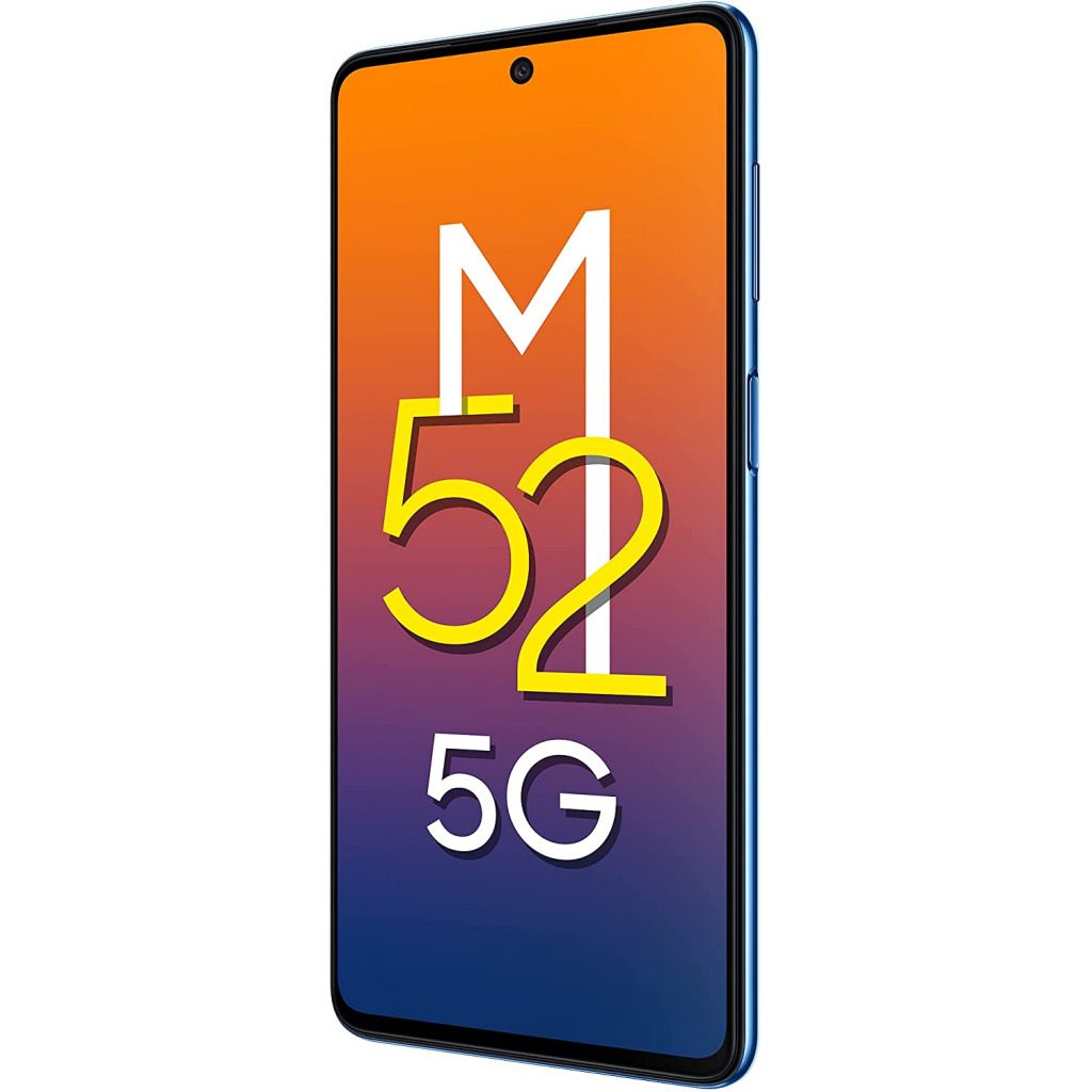 Samsung Galaxy M52 5G (ICY Blue, 8GB RAM, 128GB Storage) 64MP 5000mAH| sAMOLED 120Hz Display