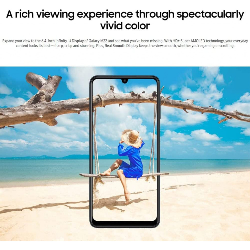 Samsung Galaxy M22 (128GB, 6GB) 6.4″, Android 11, 48MP Quad Camera, Dual SIM GSM Samsung Smartphones TilyExpress 12