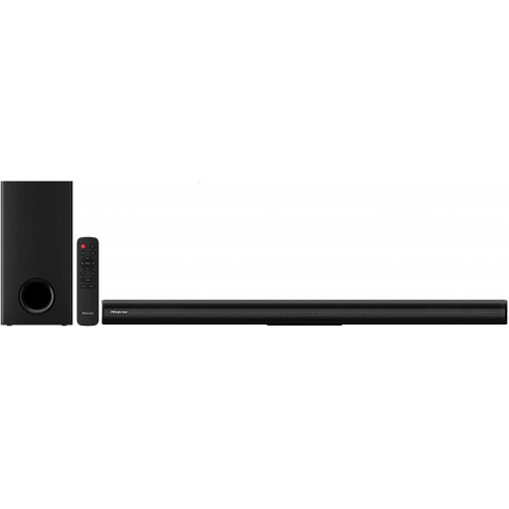 Hisense Sound Bar HS218 2.1ch; With Wireless Subwoofer, 200W, Powered by Dolby Audio, Roku TV ready, Bluetooth, HDMI ARC/Optical/AUX/USB, 3 EQ Mode Home Theatre System