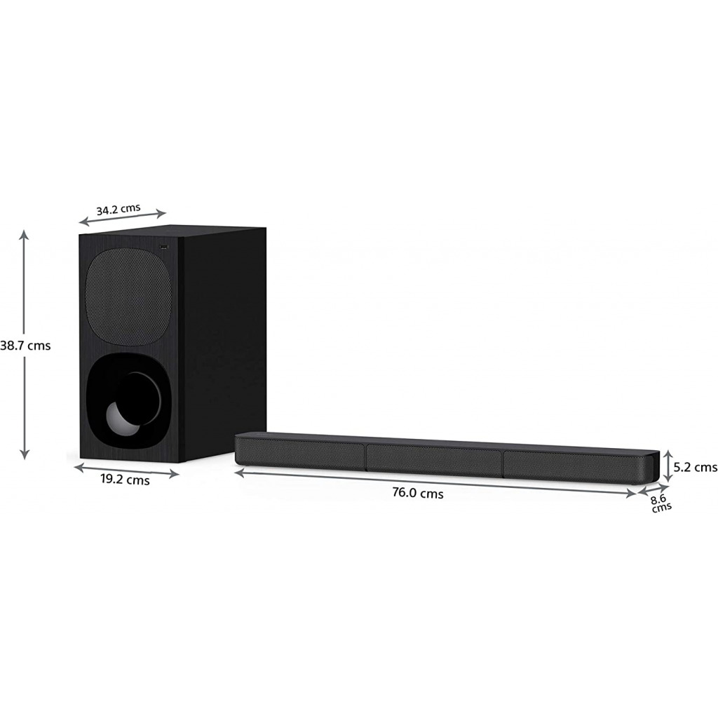 Sony HTS-20R Real 5.1ch Dolby Digital Soundbar for TV with subwoofer and Compact Rear Speakers, 5.1ch Home Theatre System (400W,Bluetooth & USB Connectivity, HDMI & Optical connectivity)